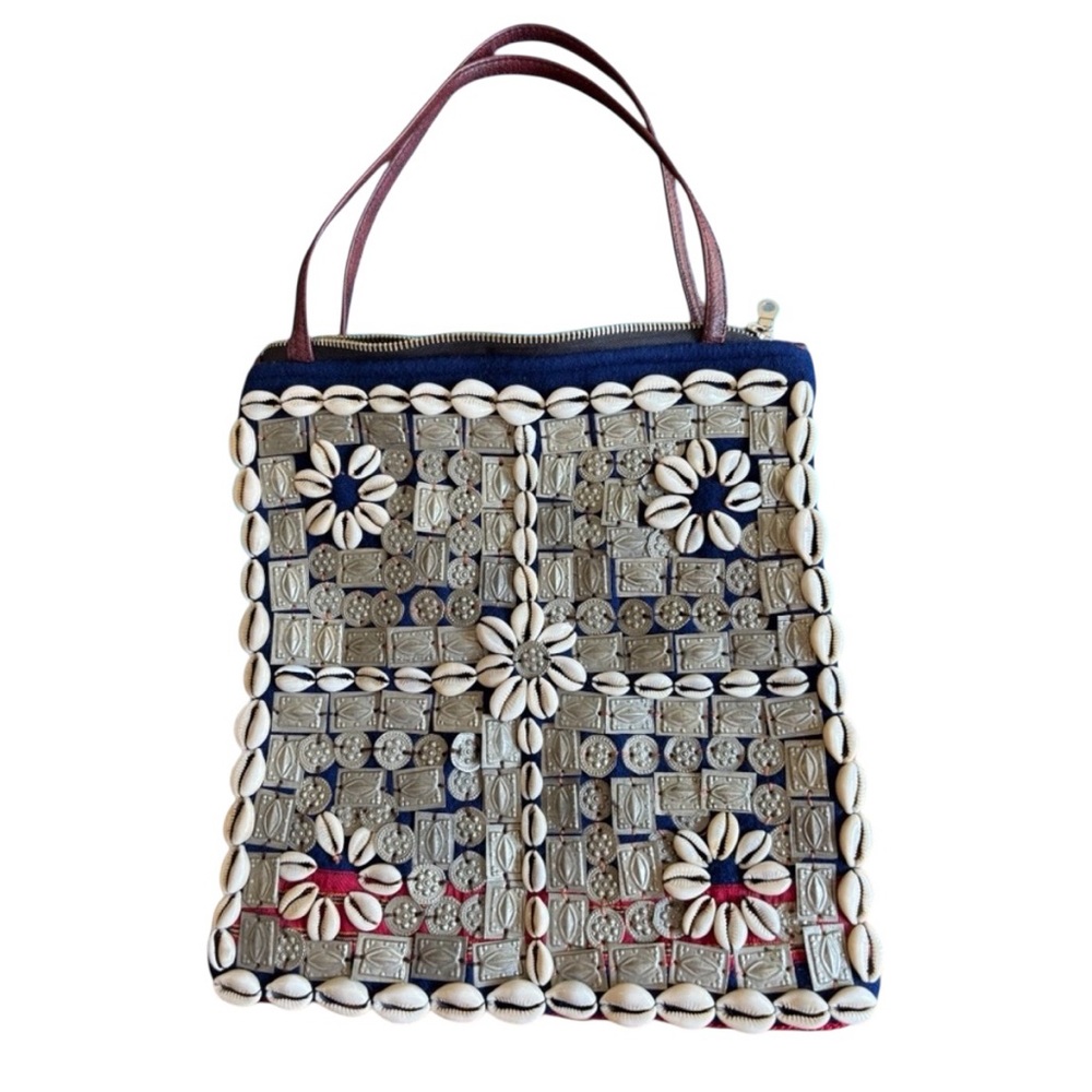 Michele Baconnier Moroccan Shell & Coin Tote Bag - One of a Kind